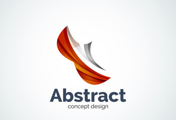 Abstract wave logo template, smooth motion concept