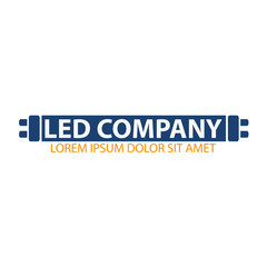 Led bulb logo. Led company logo. LED illumination. Corporate logo design.