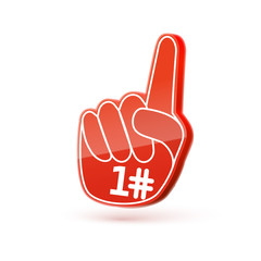 glove number one isolated on white realistic 3d vector icon