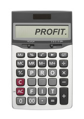 Profit text on calculator button and display