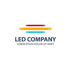 Led bulb logo. Led company logo. LED illumination. Corporate logo design.