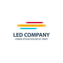 Led bulb logo. Led company logo. LED illumination. Corporate logo design.
