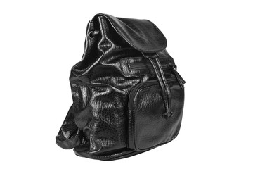 luxury leather black bag with dual small bag and zipper on front