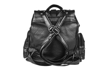 Naklejka premium chic and luxury leather black bag with diamond studs, sling, dua