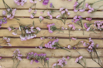 Beautiful flowers on Bamboo flooring.