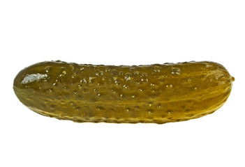 Marinated pickled cucumber isolated on white background