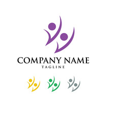 Young Youth Children Logo Icon Vector