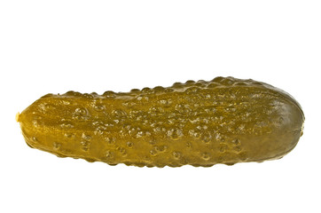 Marinated pickled cucumber isolated on white background