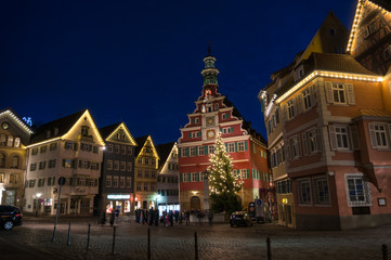 Esslingen am Neckar in the night
