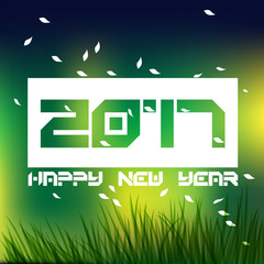 Text design for new year 2017, Green theme