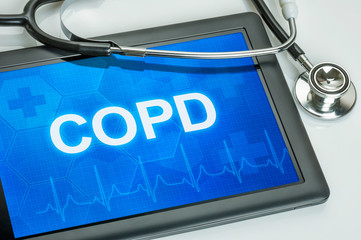 Tablet mit der Diagnose COPD auf dem Display