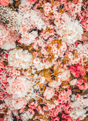 Vintage style faded natural flowers background