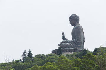 enormous Tian Tan Buddha at Po Lin Monastery in Hong Kong