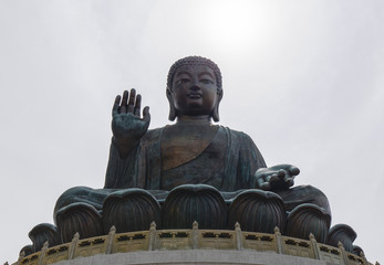 Fototapeta premium Big Buddha, landmark at Nong Ping, Hong Kong