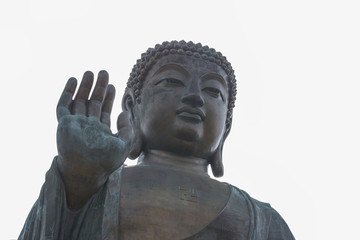 enormous Tian Tan Buddha at Po Lin Monastery in Hong Kong
