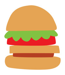 Hamburger and sandwich fast food vector.