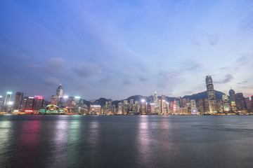 Fototapeta na wymiar Hong Kong city, view from Victoria Harbour
