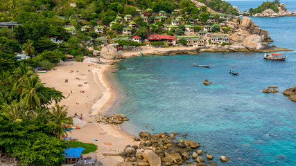 Obraz premium Tanote Bay with Beautiffull Coral Reef, Koh Tao, Thailand