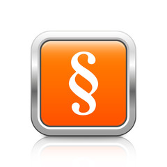 Paragraph – Glossy orange metal button with reflection