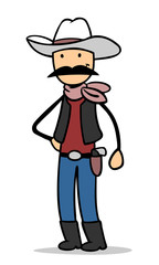 Cartoon Mann als Cowboy