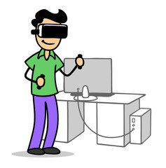 Online spielen mit Virtual Reality Headset