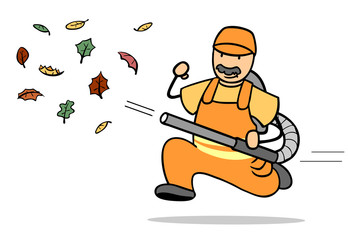 Laubbläser und Laubsauger bei der Stadtreinigung