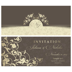 Wedding Invitation. Envelope for money. Greeting Card in an  vintage-style.