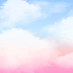 Watercolor abstract background of sky with clouds - 122121294