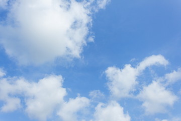 blue sky with cloud and motion raincloud on clouds white and space for add text above 
