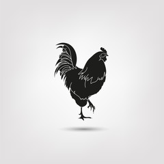 Cock Silhouette Icon Isolated. Vector