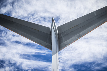 detail of the tail of an old airplane