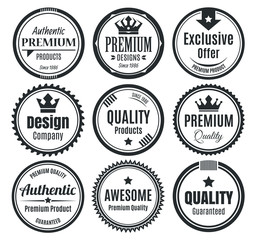 Nine Scalable Vintage Badges