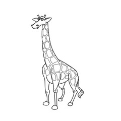 Coloring book giraffe african savannah animal