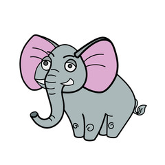 Elephant african savannah cartoon illustration