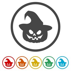 Halloween pumpkin vector icons set