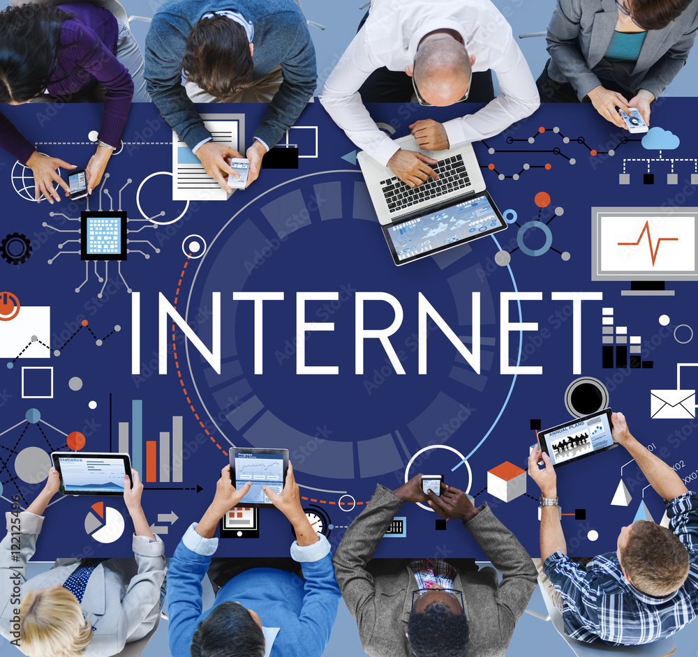 Poster internet online technology connection computer concept