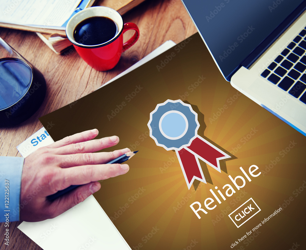 Aufkleber reliable commitment consistency dependable concept