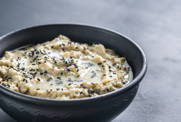 Bowl of baba ghanoush
