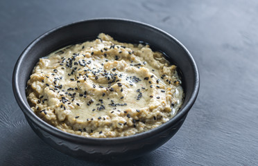 Bowl of baba ghanoush