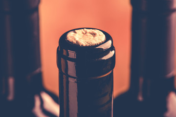 red wine bottles - vintage style photo
