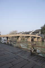 Fototapeta na wymiar Jiangnan Water Village Scenery