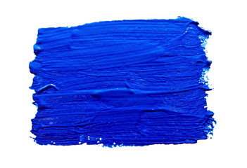 Blue strokes of the paint brush isolated