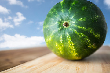 close up of watermelon on cutting board