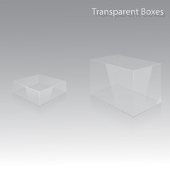 Transparent boxes in perspective. Vector illustration, eps 10