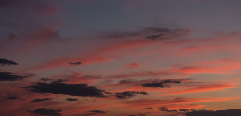 Dramatic sky. Sunset. Nature background.