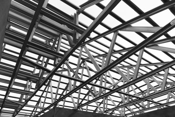 Structure of steel roof.
