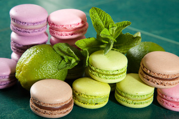 Vintage colorful macarons