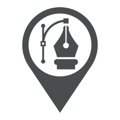 Icono plano localizacion vector gris © teracreonte