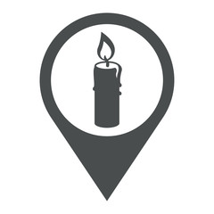 Icono plano localizacion vela gris