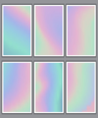 set of holographic backgrounds for business cards
